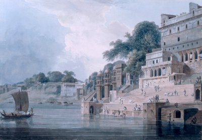 Dasasvamedha Ghat, Benares, Uttar Pradesh by Thomas und William Daniell